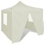 Folding gazebo with 4 cream walls 3x3 m by vidaXL, Tents and gazebos - Ref: Foro24-41464, Price: 136,65 €, Discount: %