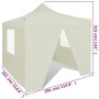 Cenador plegable con 4 paredes colore crema 3x3 m