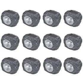 Steinförmiger Solar-LED-Außenstrahler 12 Einheiten von vidaXL, Außenbeleuchtung - Ref: Foro24-41168, Preis: 50,88 €, Rabatt: %