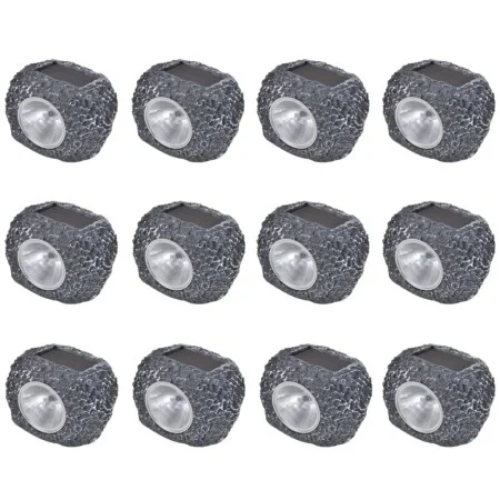 Steinförmiger Solar-LED-Außenstrahler 12 Einheiten von vidaXL, Außenbeleuchtung - Ref: Foro24-41168, Preis: 50,88 €, Rabatt: %