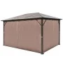 Gazebo with brown aluminum curtain 400 x 300 cm by vidaXL, Tents and gazebos - Ref: Foro24-41626, Price: 682,67 €, Discount: %