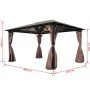 Gazebo with brown aluminum curtain 400 x 300 cm by vidaXL, Tents and gazebos - Ref: Foro24-41626, Price: 682,67 €, Discount: %