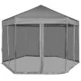 Hexagonal pop-up tent with 6 side walls gray 3.6x3.1 m by vidaXL, Tents and gazebos - Ref: Foro24-42111, Price: 184,03 €, Dis...