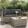 3-piece garden furniture set with gray synthetic rattan cushions by vidaXL, Outdoor sofas - Ref: Foro24-318675, Price: 284,81...