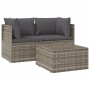 3-piece garden furniture set with gray synthetic rattan cushions by vidaXL, Outdoor sofas - Ref: Foro24-318675, Price: 284,81...