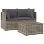 3-teiliges Gartenmöbel-Set und Kissen synthetisches Rattangrau von vidaXL, Outdoor-Sofas - Ref: Foro24-318675, Preis: 282,33 ...