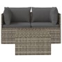 3-piece garden furniture set with gray synthetic rattan cushions by vidaXL, Outdoor sofas - Ref: Foro24-318675, Price: 284,81...