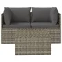 3-piece garden furniture set with gray synthetic rattan cushions by vidaXL, Outdoor sofas - Ref: Foro24-318675, Price: 282,33...