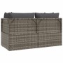3-piece garden furniture set with gray synthetic rattan cushions by vidaXL, Outdoor sofas - Ref: Foro24-318675, Price: 284,81...