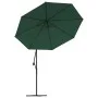 Hanging umbrella with LED lights and metal pole 300 cm green by vidaXL, Umbrellas - Ref: Foro24-42969, Price: 158,26 €, Disco...