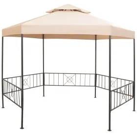 Sechseckige Gartenpergola/Pavillon beige 323x265 cm von vidaXL, Zelte und Pavillons - Ref: Foro24-43165, Preis: 224,77 €, Rab...