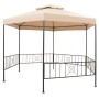 Hexagonal beige garden pergola/gazebo 323x265 cm by vidaXL, Tents and gazebos - Ref: Foro24-43165, Price: 228,41 €, Discount: %