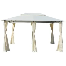 Garden gazebo with white curtains 4x3 m by vidaXL, Tents and gazebos - Ref: Foro24-43216, Price: 259,70 €, Discount: %