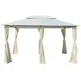 Garden gazebo with white curtains 4x3 m by vidaXL, Tents and gazebos - Ref: Foro24-43216, Price: 259,70 €, Discount: %