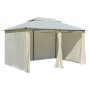Gartenzelt mit weißen Vorhängen 4x3 m von vidaXL, Zelte und Pavillons - Ref: Foro24-43216, Preis: 393,30 €, Rabatt: %