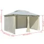 Garden gazebo with white curtains 4x3 m by vidaXL, Tents and gazebos - Ref: Foro24-43216, Price: 259,70 €, Discount: %