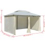 Gartenzelt mit weißen Vorhängen 4x3 m von vidaXL, Zelte und Pavillons - Ref: Foro24-43216, Preis: 393,30 €, Rabatt: %