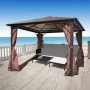 Gazebo with brown aluminum curtain 300 x 300 cm by vidaXL, Tents and gazebos - Ref: Foro24-41625, Price: 563,65 €, Discount: %