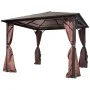 Gazebo with brown aluminum curtain 300 x 300 cm by vidaXL, Tents and gazebos - Ref: Foro24-41625, Price: 563,65 €, Discount: %