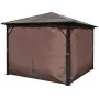 Gazebo with brown aluminum curtain 300 x 300 cm by vidaXL, Tents and gazebos - Ref: Foro24-41625, Price: 563,65 €, Discount: %