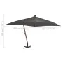 Cantilever side umbrella with gray wooden pole 400x300 cm by vidaXL, Umbrellas - Ref: Foro24-44491, Price: 208,88 €, Discount: %