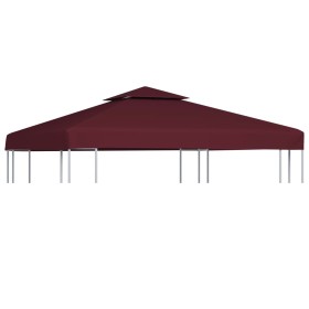 Toldo de cenador 2 niveles 310 g/m² 3x3 m burdeos