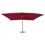 Cantilever side umbrella with red wine wooden pole 400x300 cm by vidaXL, Umbrellas - Ref: Foro24-44493, Price: 206,37 €, Disc...