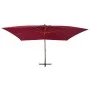 Cantilever side umbrella with red wine wooden pole 400x300 cm by vidaXL, Umbrellas - Ref: Foro24-44493, Price: 203,30 €, Disc...