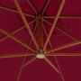Cantilever side umbrella with red wine wooden pole 400x300 cm by vidaXL, Umbrellas - Ref: Foro24-44493, Price: 206,37 €, Disc...