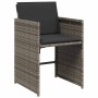 Set comedor jardín 9 pzas y cojines ratán sintético gris