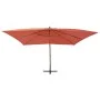 Terracotta wooden pole cantilever side umbrella 400x300 cm by vidaXL, Umbrellas - Ref: Foro24-44494, Price: 169,16 €, Discoun...