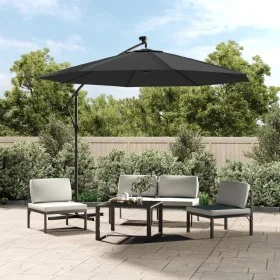 Cantilever umbrella with LED lights and steel post 300 cm anthracite by vidaXL, Umbrellas - Ref: Foro24-44521, Price: 140,02 ...