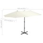 Gartenschirm mit Aluminiumstange 460x270 cm sand von vidaXL, Sonnenschirme - Ref: Foro24-44868, Preis: 162,49 €, Rabatt: %