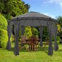 Round gazebo with anthracite gray curtains 3.5x2.7 m by vidaXL, Tents and gazebos - Ref: Foro24-44762, Price: 304,42 €, Disco...