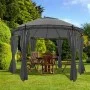 Round gazebo with anthracite gray curtains 3.5x2.7 m by vidaXL, Tents and gazebos - Ref: Foro24-44762, Price: 378,71 €, Disco...