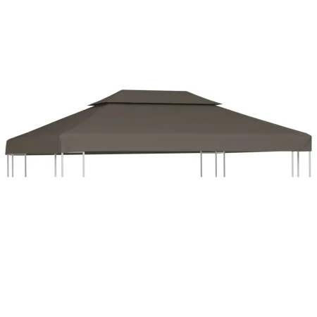 Gazebo canopy 2 levels 310 g/m² 4x3 m taupe gray by vidaXL, Covers for tents and gazebos - Ref: Foro24-44760, Price: 83,16 €,...