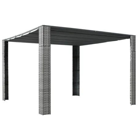 Cenador techo ratán sintético 300x300x200 cm gris y antracita de vidaXL, Carpas y cenadores - Ref: Foro24-44818, Precio: 333,...