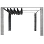 Outdoor dining gazebo with synthetic rattan roof 300x300x200 cm in gray and anthracite. by vidaXL, Tents and gazebos - Ref: F...