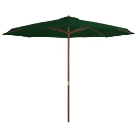 Sonnenschirm mit Holzstange 350 cm grün von vidaXL, Sonnenschirme - Ref: Foro24-44528, Preis: 142,11 €, Rabatt: %