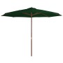 Sonnenschirm mit Holzstange 350 cm grün von vidaXL, Sonnenschirme - Ref: Foro24-44528, Preis: 145,73 €, Rabatt: %