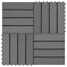 Porch tiles deep relief WPC 30x30 cm 1 m² gray 11 units by vidaXL, Floors and carpets - Ref: Foro24-45035, Price: 75,37 €, Di...