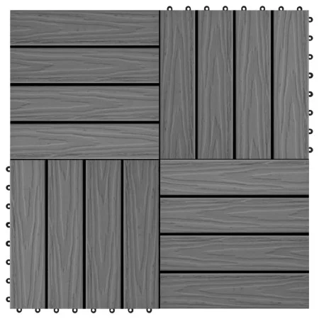 Baldosas porche relieve profundo WPC 30x30 cm 1 m² gris 11 uds de vidaXL, Suelos y moquetas - Ref: Foro24-45035, Precio: 75,3...