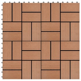 WPC Porch Tiles 30x30 cm 1 m² Brown 11 units by vidaXL, Floors and carpets - Ref: Foro24-45029, Price: 57,57 €, Discount: %