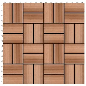 WPC Porch Tiles 30x30 cm 1 m² Brown 11 units by vidaXL, Floors and carpets - Ref: Foro24-45029, Price: 61,30 €, Discount: %