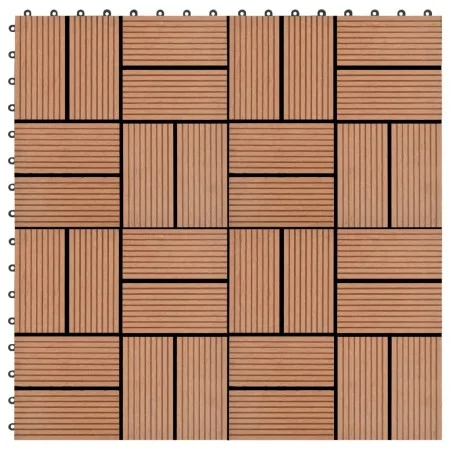 WPC Porch Tiles 30x30 cm 1 m² Brown 11 units by vidaXL, Floors and carpets - Ref: Foro24-45029, Price: 61,30 €, Discount: %