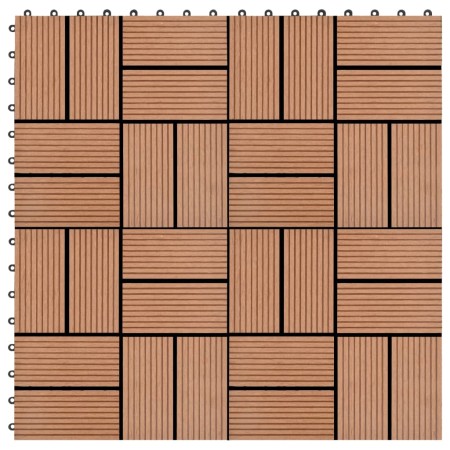 WPC Terrassenfliesen 30x30 cm 1 m² braun 11 Stück von vidaXL, Böden und Teppiche - Ref: Foro24-45029, Preis: 57,57 €, Rabatt: %