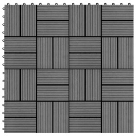 WPC porch tiles 30x30 cm 1 m² gray 11 units by vidaXL, Floors and carpets - Ref: Foro24-45030, Price: 55,68 €, Discount: %