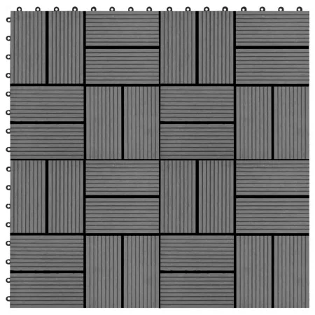 WPC porch tiles 30x30 cm 1 m² gray 11 units by vidaXL, Floors and carpets - Ref: Foro24-45030, Price: 54,76 €, Discount: %