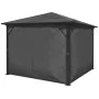 Cenador con cortina gris antracita aluminio 300x300 cm de vidaXL, Carpas y cenadores - Ref: Foro24-44889, Precio: 653,12 €, D...