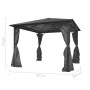 Cenador con cortina gris antracita aluminio 300x300 cm de vidaXL, Carpas y cenadores - Ref: Foro24-44889, Precio: 653,12 €, D...